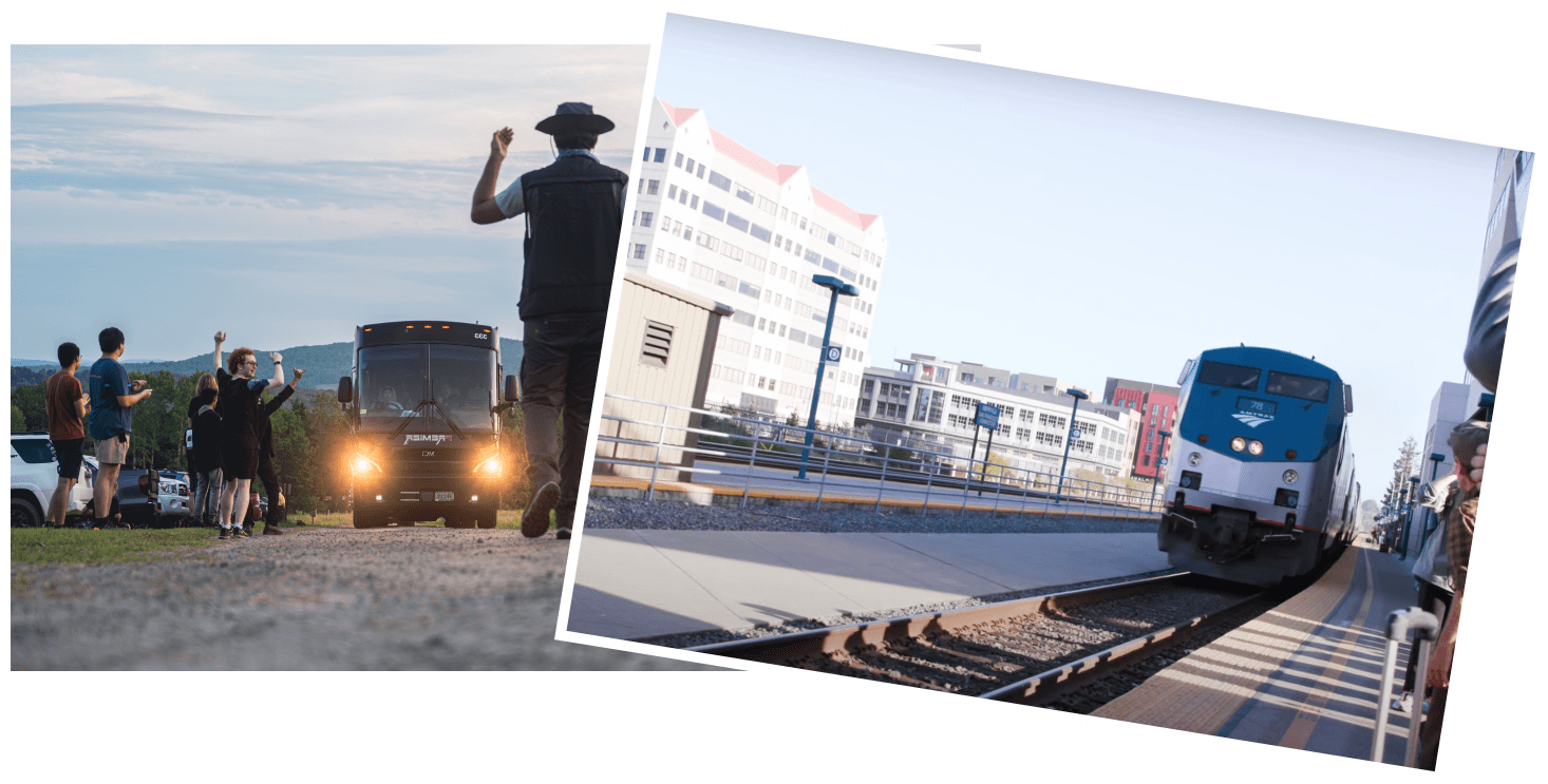 Bus and train